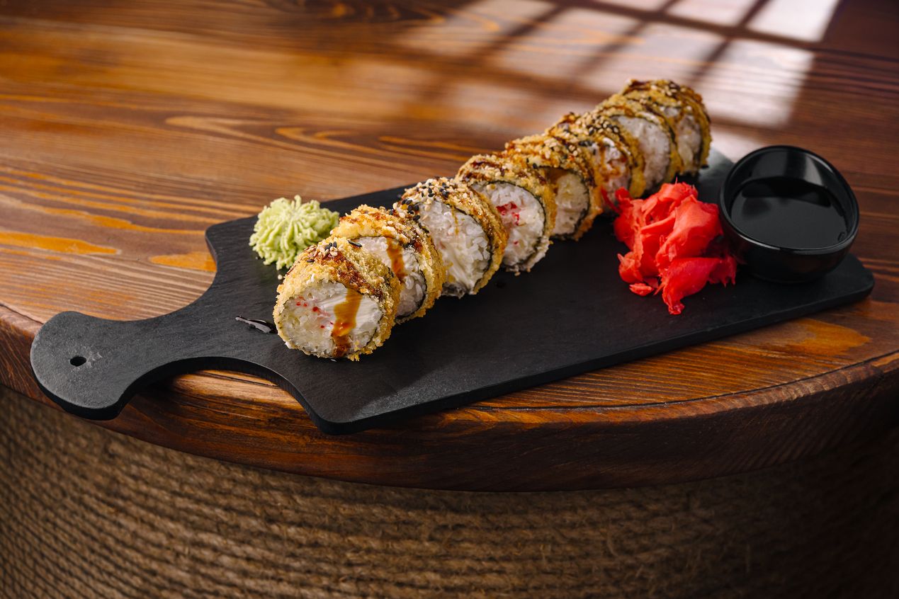 фото-Ролл темпура с креветкой 